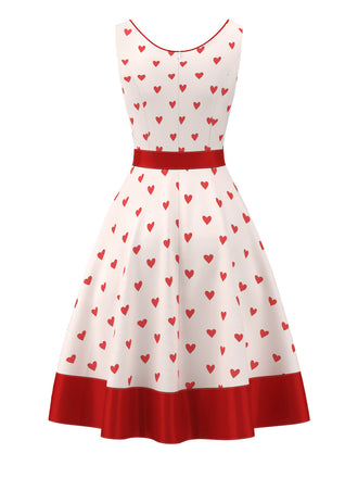 Robe rose pâle à col en cœur des années 1950