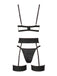 3PCS Ensemble de lingerie avec détail en dentelle et nœud des années 1980