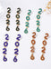 Boucles d'oreilles pendantes strass 2026 colorées pour le Nouvel An