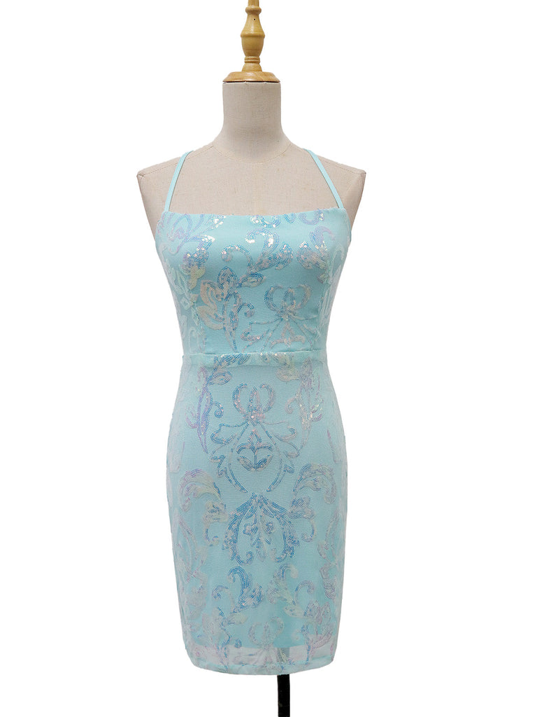 Robe Unie Paillettes Bretelles Épaghetti Dos Nu Années 1920