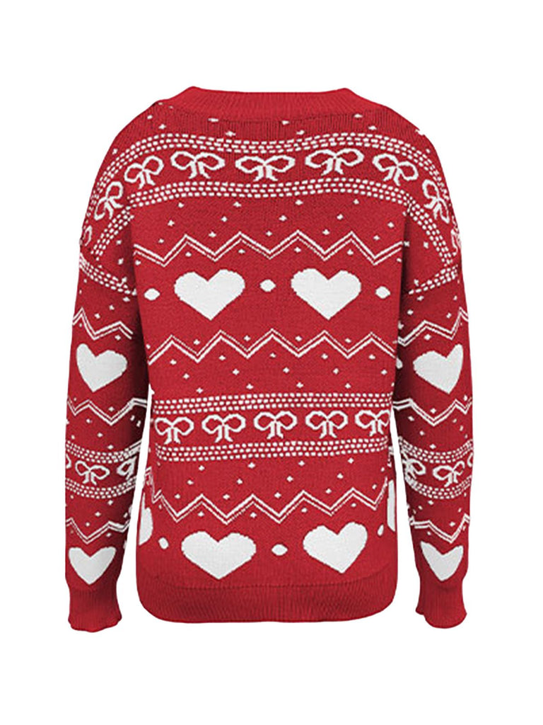 Pull de Saint-Valentin à motif cœur des années 1980