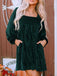 Robe babydoll en velours à col carré et manches bouffantes années 1960