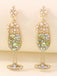 Boucles d'oreilles en forme de verre à champagne perles et pierres précieuses
