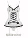 Ensemble de lingerie lacets et nœud en dentelle contrastée années 1970