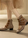 Bottes à bout rond petit talon épais et ajourées