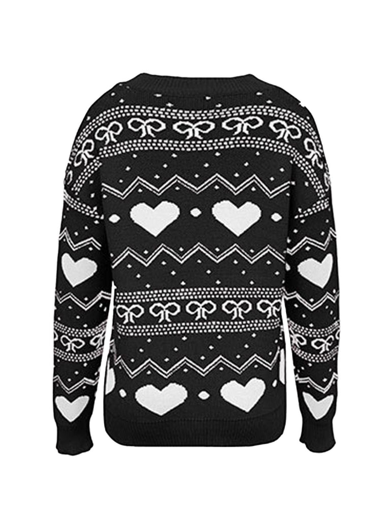 Pull de Saint-Valentin à motif cœur des années 1980