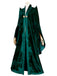 Cape de sorcière verte en velours Halloween années 1970