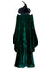 Cape de sorcière verte en velours Halloween années 1970