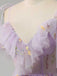 Robe fendue en tulle Lac Verte brodé de fleurs années 1970