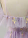 Robe fendue en tulle Lac Verte brodé de fleurs années 1970