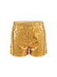 Short disco à paillettes métalliques des années 1970