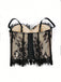 Haut court Corset steampunk noir en dentelle bretelles années 1980