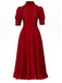 Robe rouge à volants en dentelle X-Prequel perlée des années 1940