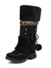 Bottes d'hiver vintage à pompons en fausse fourrure