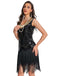 Robe Charleston à paillettes avec ourlet à franges années 1920
