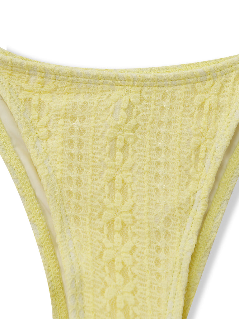 Yellow textured underwear on a white background