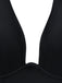 Black 1950s Solid Deep V Tummy Control One-Piece Swimsuit - vintage swimsuit, pin-up style, classic black