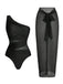 1950s One-Shoulder Ruched Tummy Control One-Piece Swimsuit & Cover-Up - vintage swimsuit, pin-up style