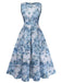 Blue floral dress on a white background