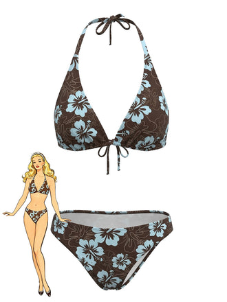 1960s Floral Tropical Bikini - vintage fashion, retro style