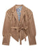 Veste à boutons unis en col en V et lacets années 1980