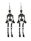 Boucles d'oreilles squelette en alliage noir pour Halloween