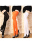 Chaussettes hautes au-dessus du genou vintage de couleur unie