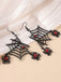 Boucles d'oreilles pendantes en toile d'araignée noire pour Halloween