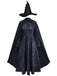 Cape de cosplay Halloween Elphaba sorcière années 1940