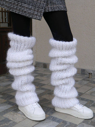 Chaussettes à poils longs tricotées en mohair