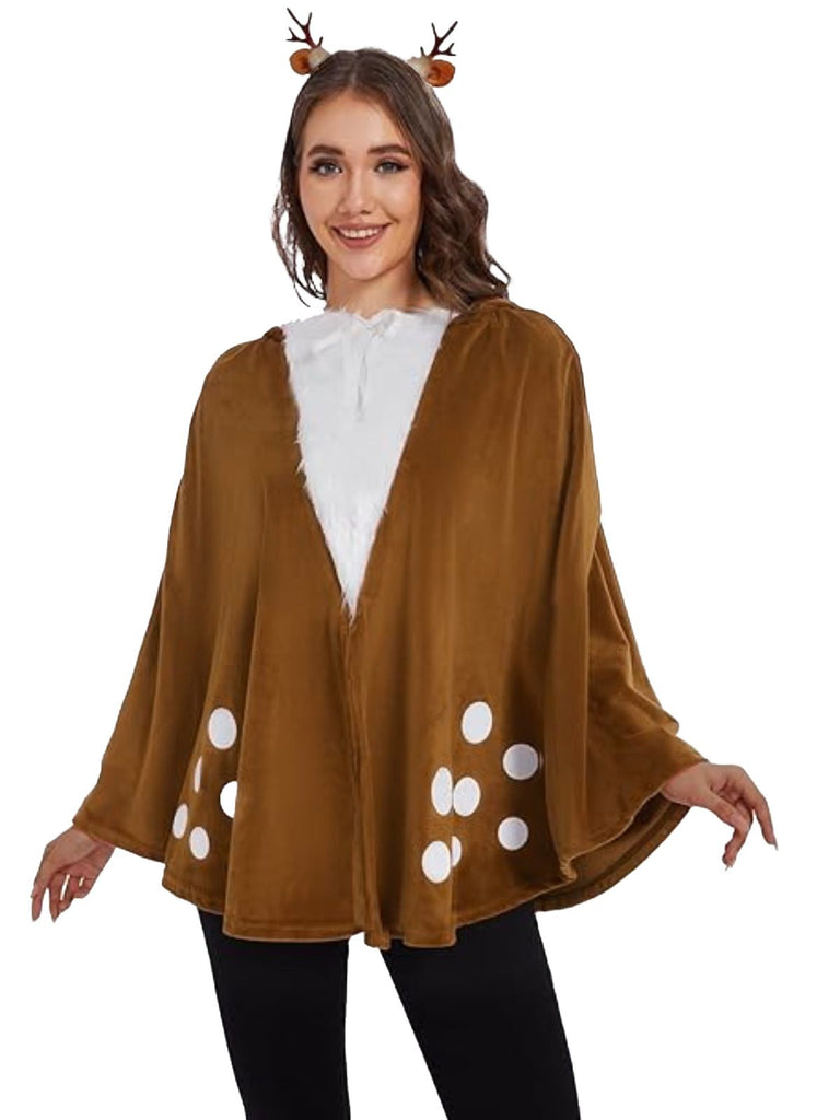 Manteau de cerf de la forêt de Noël marron des années 1940