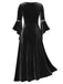 Robe Renaissance médiévale en velours à bordure dorée des années 1930