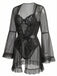Ensemble de pyjama patchwork en dentelle transparente rouge années 1960