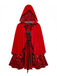 Robe et cape en velours rouge en dentelle et paillettes années 1980