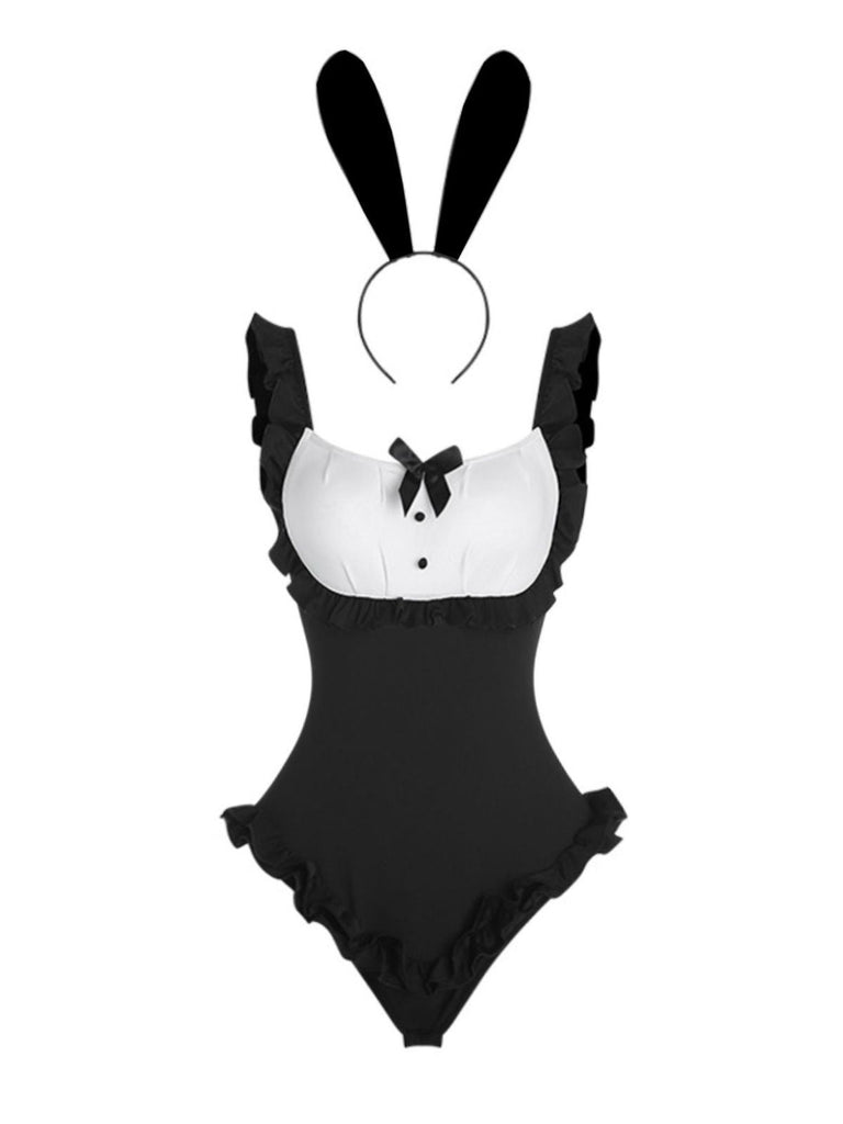 Ensemble body body fille lapin années 1980