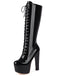 Bottes à talons aiguilles en cuir verni