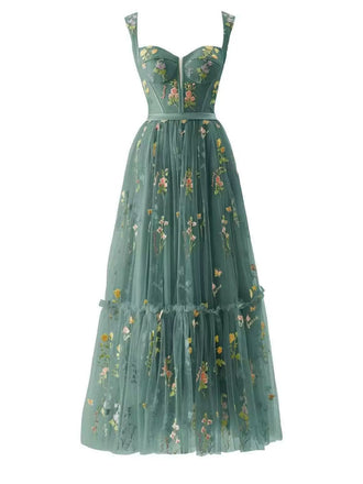 Robe en maille florale à lacets et baleines des années 1930