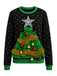 Pull sapin de Noël 3D avec babiole et sparkles des années 1980