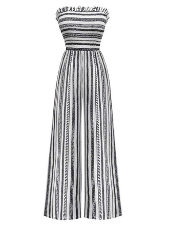 Combinaison à rayures bohème bandeau des années 1970