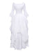 Robe gothique manches cloche et ourlet irrégulier des années 1980