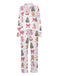 Ensemble de pyjama blanc de Noël avec des cannes de bonbon des années 1940