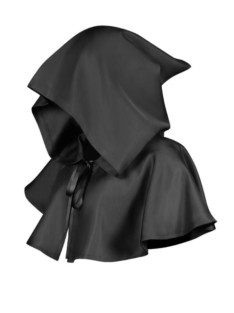 Cape à capuche vintage unie pour Halloween