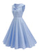 Robe rose sans manches col marin et nœud papillon années 1950