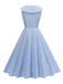 Robe rose sans manches col marin et nœud papillon années 1950