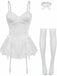 Ensemble body corset orné de dentelle des années 1960