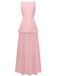 2PCS Ensemble Haut Tricoté et Jupe Maxi Plissée Années 1930