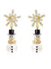Boucles d'oreilles bonhomme de neige en strass flocons de neige et perles