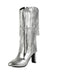 Bottines disco métallisées à franges et bout pointu
