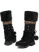 Bottes d'hiver vintage à pompons en fausse fourrure