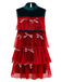 Robe de sapin de Noël en velours et maille patchwork avec nœud des années 1960